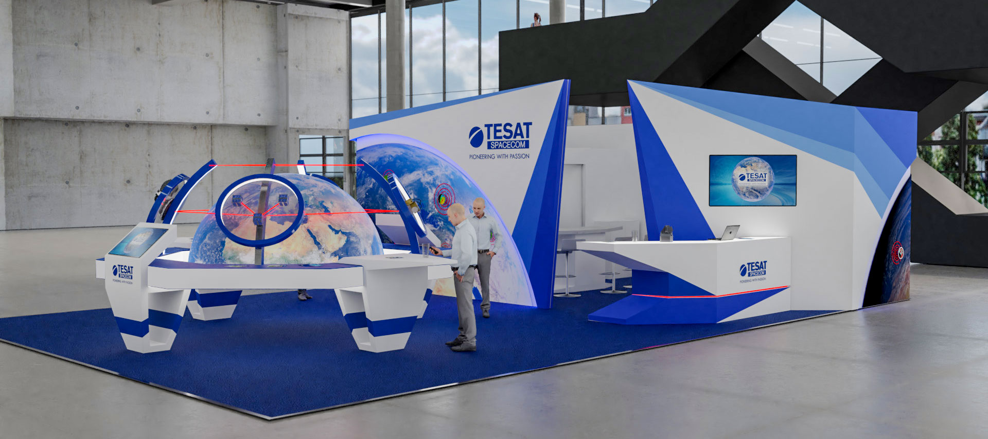 3D-Design Messestand für die der  ILA Berlin Air Show 2018 (Internationale Luft-und Raumfahrtausstellung)
