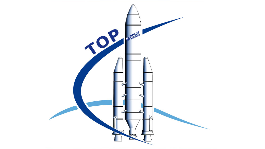 Tesat Corporate Design und 2D Visualisierung Missions Logo "TOP"