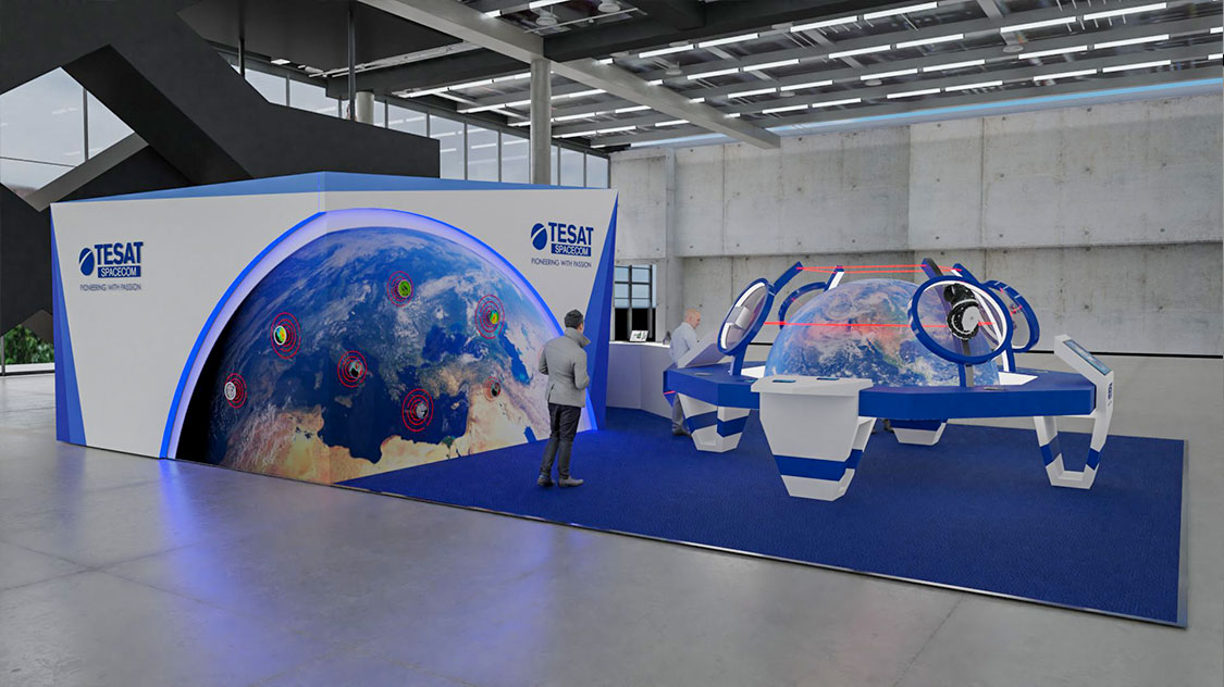 Tesat 3D-Visualisierung vom Messestand Design auf der  ILA Berlin Air Show 2018